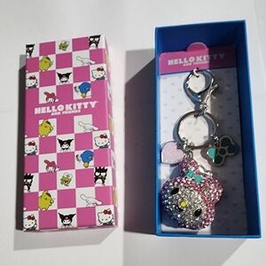 Hello Kitty Sparkling Pink and Silver Keychain